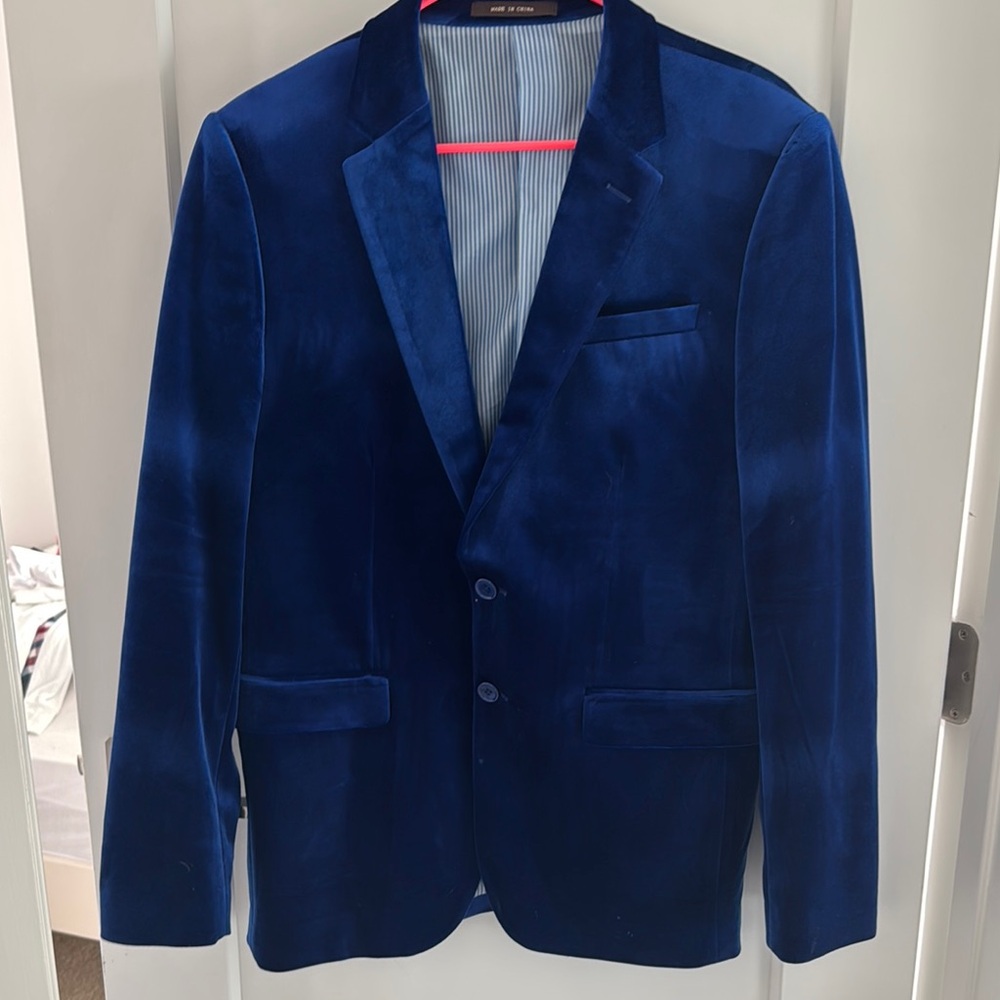 Men's Blue Velvet Blazer